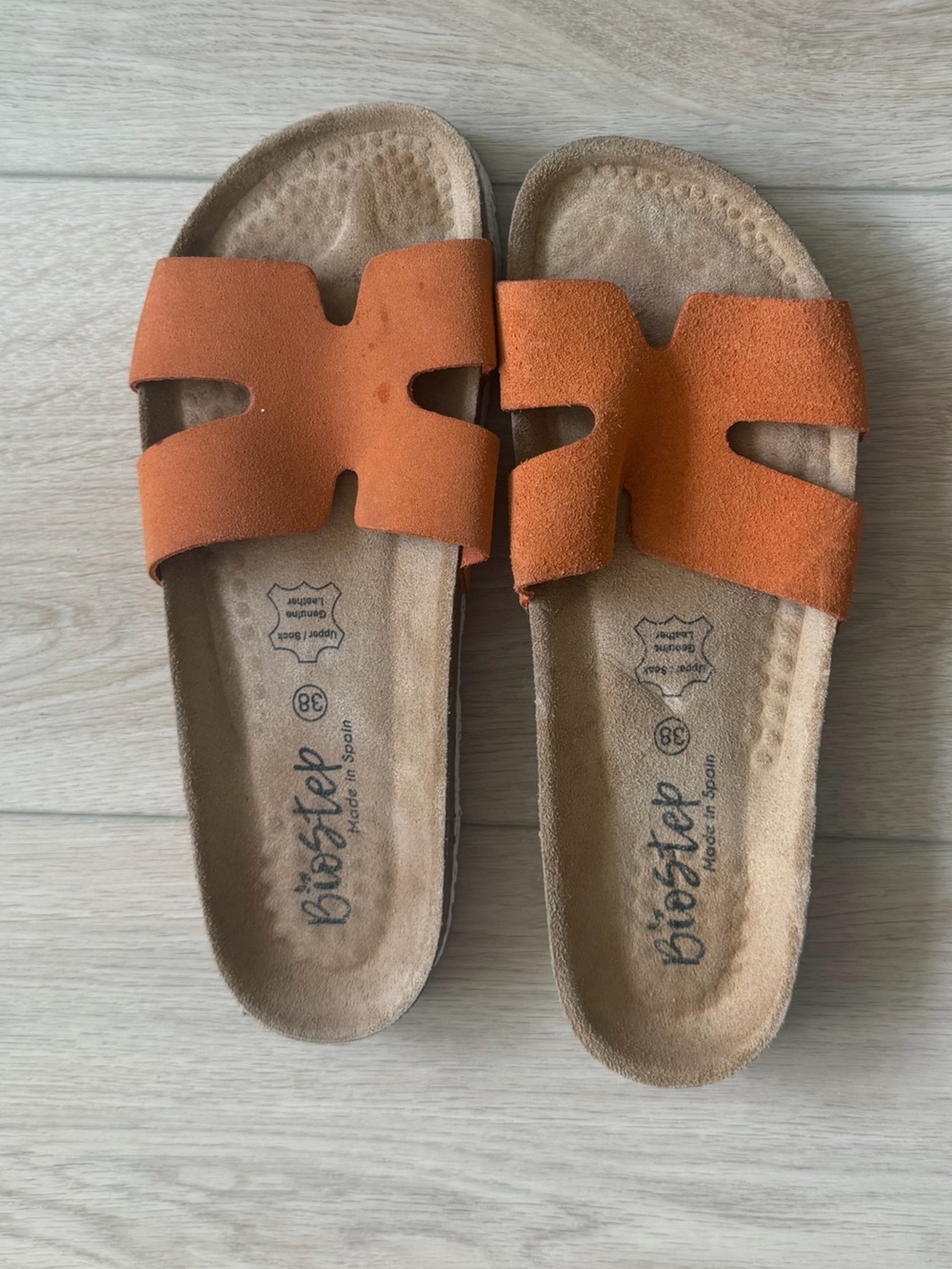 Biostep Orange Suede Slide Sandals for Women